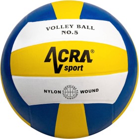 ACRA Míč volejbalový Rubber Volleyball velikost 5 bílo-žluto-modrý
