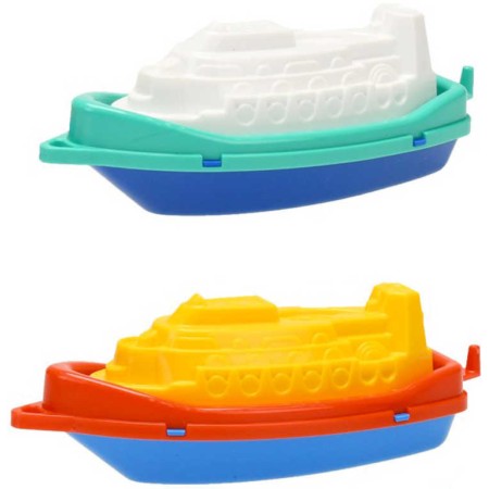 Baby loďka 14cm parník barevný do vody různé barvy pro miminko plast