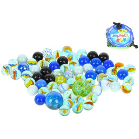 Kuličky skleněné set 75ks skleněnky v síťce