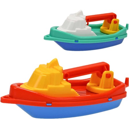 Loďka do vody barevná jeřáb 14cm do vany 2 barvy plast