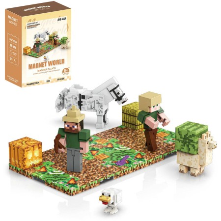 Stavebnice Magnet World 3D magnetická skádačka Farma 46 dílků