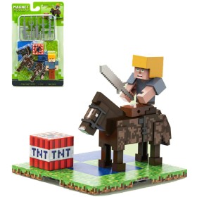 Stavebnice Magnet World 3D magnetická skádačka Bojovník a kůň