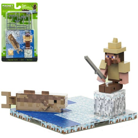 Stavebnice Magnet World 3D magnetická skádačka Rybář a rybka