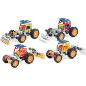 MALÝ MECHANIK Traktor 117-132 dílků 4 druhy kovová STAVEBNICE typu Merkur