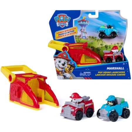 SPIN MASTER Tlapková patrola set vystřelovací zařízení + 2 autíčka Marshall