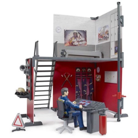 BRUDER 62702 Hasičská stanice herní set s figurkou hasiče plast