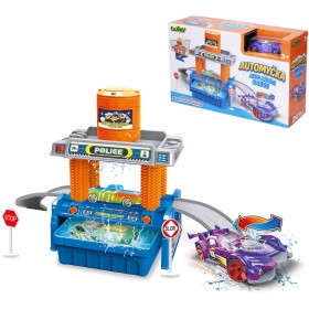 Automyčka herní set dráha s autíčkem a doplňky měnící barvu ve vodě