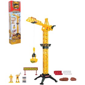 Jeřáb stavební manuální ovládání 57cm set se 2 pracovními auty a doplňky