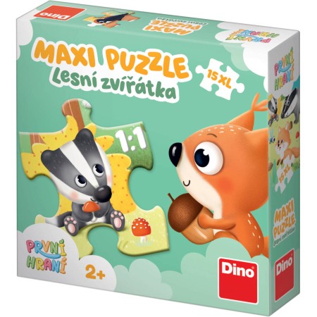 DINO Puzzle maxi baby První hraní Lesní zvířátka 47x33cm 15 dílků XL