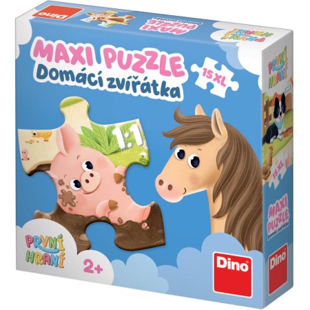 DINO Puzzle maxi baby První hraní Domácí zvířátka 47x33cm 15 dílků XL