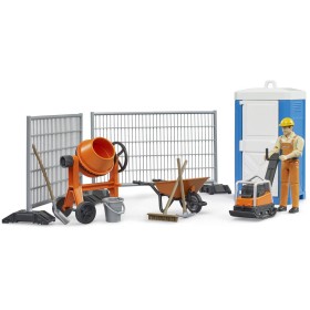 BRUDER 62008 Stavební set míchačka s figurkou a pracovním nářadím plast