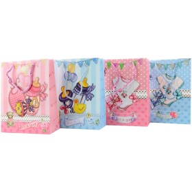 Taška dárková dětská baby Narození miminka 3D 18x23cm 4 druhy