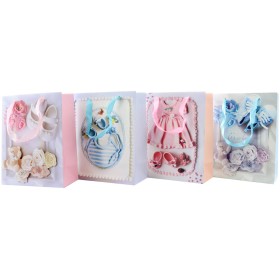 Taška dárková dětská Narození miminka 18x23cm 4 druhy