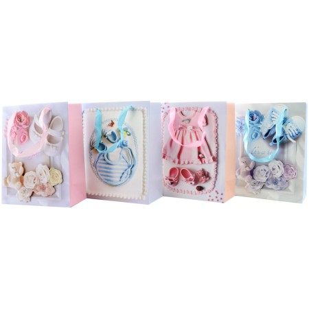 Taška dárková dětská Narození miminka 18x23cm 4 druhy