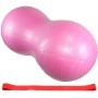 MERCO Míč gymnastický balanční gymball Peanut růžový set s gumou