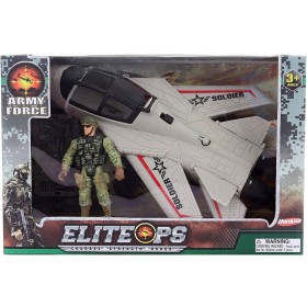 Vojenský army herní set letadlo stíhačka s figurkou vojáka