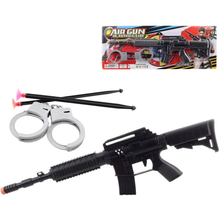 Samopal herní set dětská zbraň s pouty a 2 náboji na přísavku