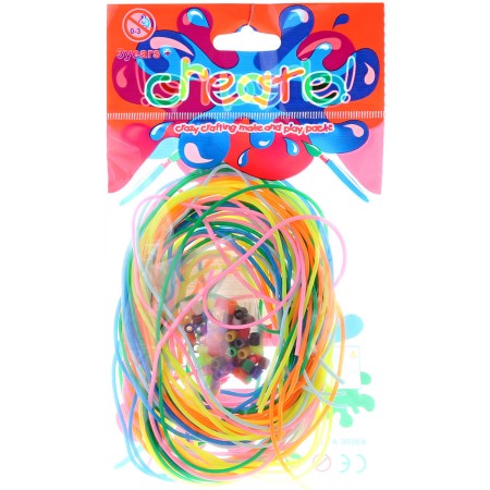 Provázky barevné set zaplétací bužírky s navlékacími korálky