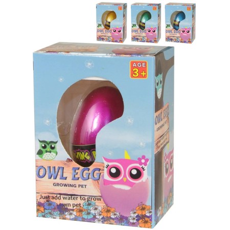 Vejce sovička zvířátko ve vejci rostoucí a líhnoucí se ve vodě 4 barvy