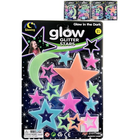 Dekorace noční obloha samolepky hvězdy svítící ve tmě na stěnu 4 druhy