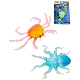 Zvířátko vodní mořské natahovací 2 druhy 2 barvy plast/silikon