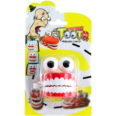 Zuby s očima natahovací chrup žertovinka na kartě