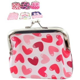 Peněženka holčičí barevná 9x9cm kovové zapínání koženka 6 druhů