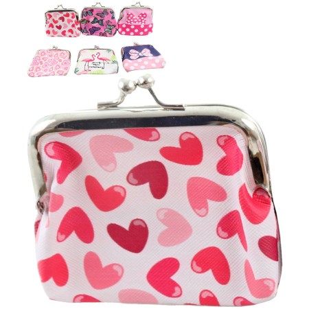 Peněženka holčičí barevná 9x9cm kovové zapínání koženka 6 druhů