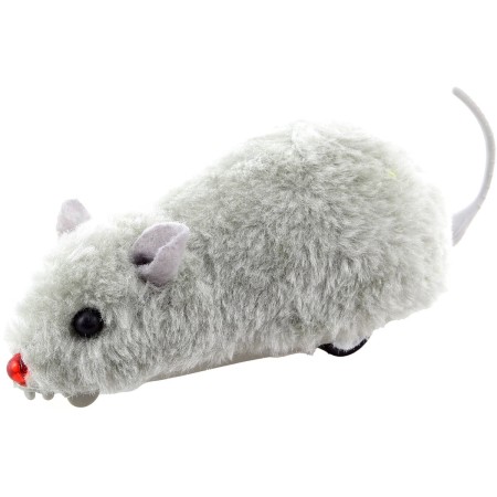 Myška natahovací zvířátko 11cm zpětný chod plast/plyš