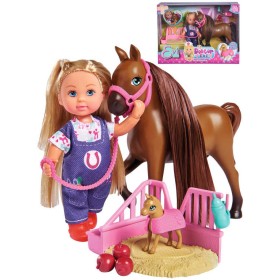 SIMBA Panenka Evička malá veterinářka set s koníky a doplňky