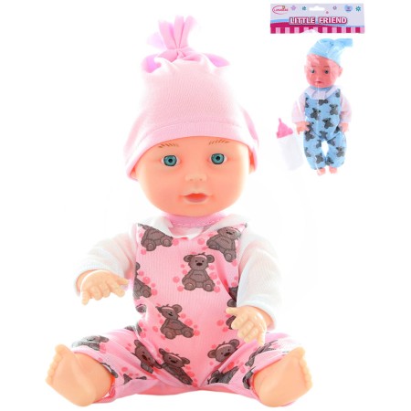 Panenka miminko 25cm batole v pyžámku set s lahvičkou 2 druhy