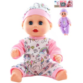 Panenka miminko 28cm batole v oblečku na baterie Zvuk 2 druhy
