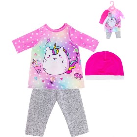 Oblečení pro panenku miminko kalhoty s tričkem a čepičkou