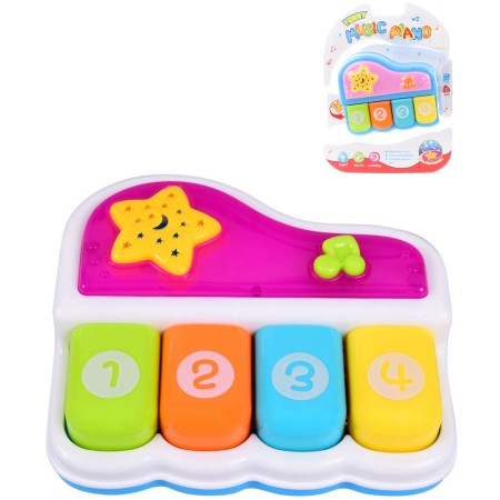 Pianko dětské klávesy s projektorem na baterie Světlo Zvuk 2 barvy