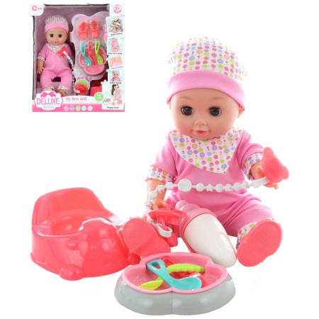 Panenka miminko čůrací set s nočníkem a doplňky na baterie Zvuk