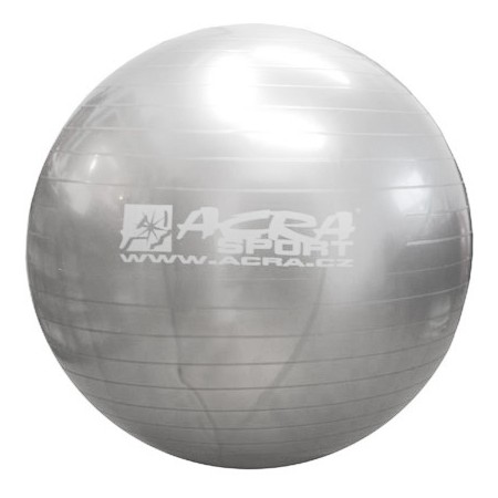 ACRA Míč gymnastický 55 cm na cvičení Stříbrný GYMBALL