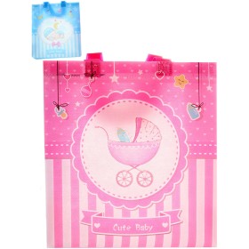 Taška dárková 27x29cm narození miminka 2 druhy plast