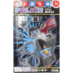 Policejní dětská sada pistole s pouzdrem s pouty a doplňky