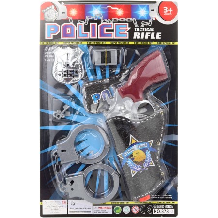 Policejní dětská sada pistole s pouzdrem s pouty a doplňky