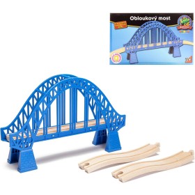 MAXIM DŘEVO Most obloukový + 2 koleje doplněk k vláčkodráze