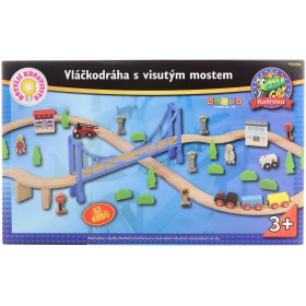 MAXIM DŘEVO Vláčkodráha s mostem 57 dílků *DŘEVĚNÉ HRAČKY*