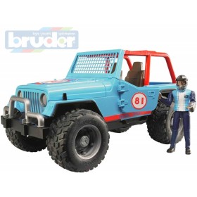 BRUDER 02541 Auto jeep terénní Cross Country modrý set s figurkou a doplňky