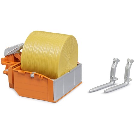 BRUDER 02353 Nakládací box na traktor set s vidlemi a balíkem slámy