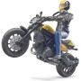 BRUDER 63053 Motocykl Ducati Scrambler Full Throttle set s figurkou motorkáře