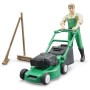 BRUDER 62103 Herní set figurka zahradník + sekačka na trávu se 2 nástroji