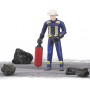BRUDER 60100 Figurka hasič 11cm set s doplňky plast