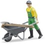 BRUDER 62610 Figurka zemědělec 11cm set s kolečky a nářadím plast