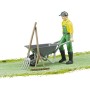 BRUDER 62610 Figurka zemědělec 11cm set s kolečky a nářadím plast