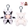 PLYŠ Klíčenka zvířátko farma přívěsek na klíče 4 druhy
