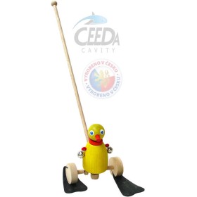 CEEDA DŘEVO Kačenka jezdík na tyči s rolničkami *DŘEVĚNÉ HRAČKY*
